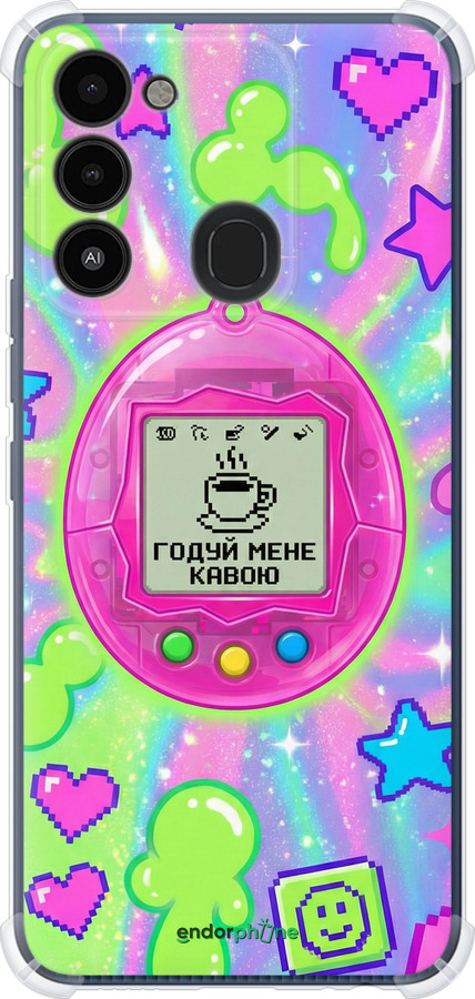 Силикон с усиленными углами чехол Y2K Aesthetic Retro Pet: Годуй мене кавою для Tecno Spark 8C KG5k - 6784sp-2680 изображение 