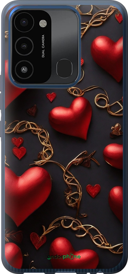 Силиконовый чехол Сердечки для Tecno Spark 8C KG5k - 5831u-2680 изображение 