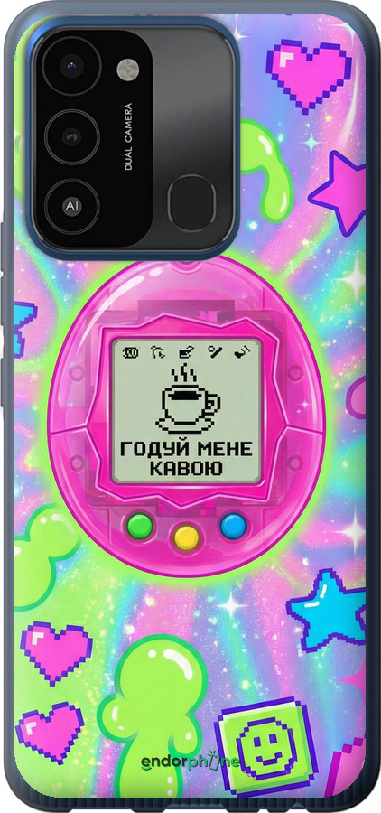 Силиконовый чехол Y2K Aesthetic Retro Pet: Годуй мене кавою для Tecno Spark 8C KG5k - 6784u-2680 изображение 