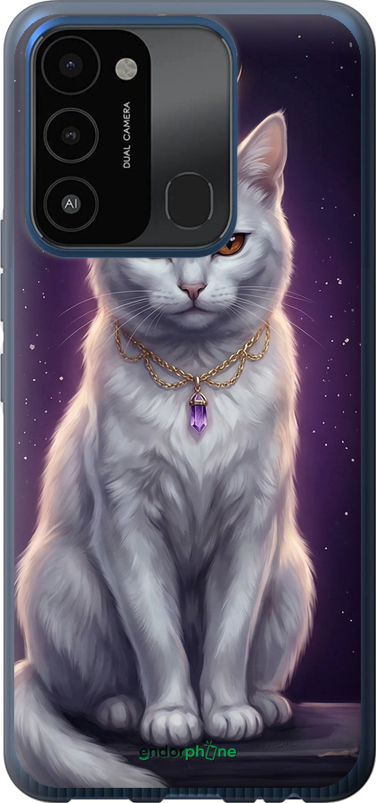 Силиконовый чехол Mystic White Cat Gothic Dark Purple Gold для Tecno Spark Go 2022 KG5m - 6805u-2638 изображение 