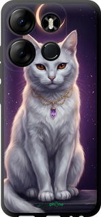 TPU чехол Mystic White Cat Gothic Dark Purple Gold для Infinix Smart 7 - 6805b-3195 изображение 