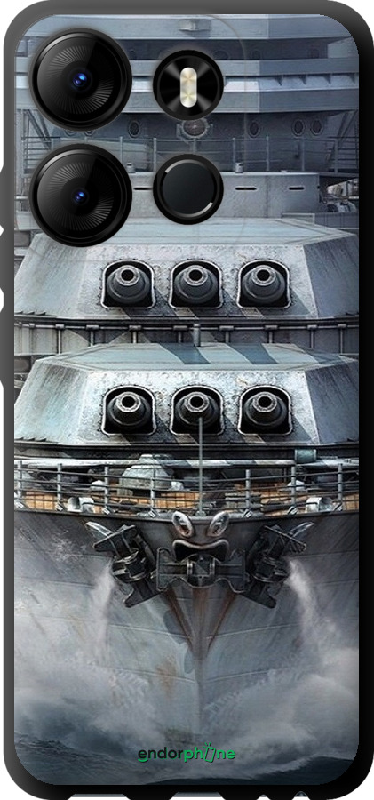 TPU чехол Линкор, world of tanks, wargaming, военный корабль для Tecno Spark Go 2023 BF7 - 6453b-2952 изображение 