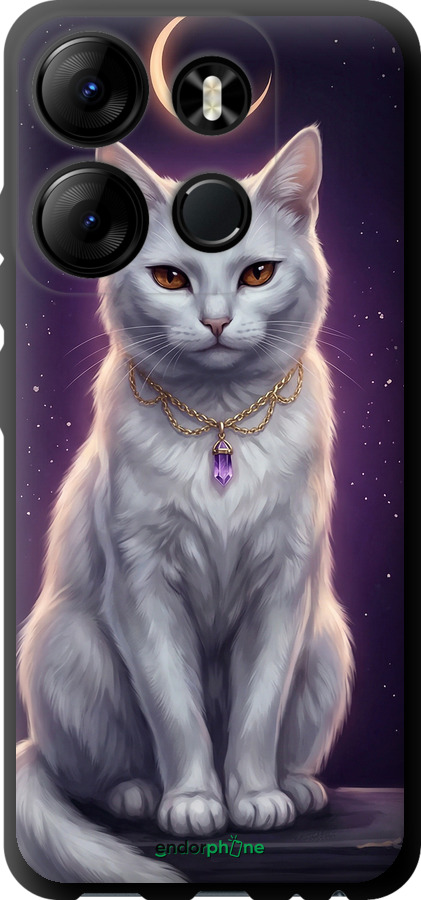 TPU чехол Mystic White Cat Gothic Dark Purple Gold для Infinix Smart 7 - 6805b-3195 изображение 
