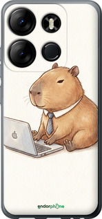 Силиконовый чехол 'Funny Capybara CEO Working' для Infinix Smart 7 изображение 1