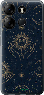 Силиконовый чехол 'Celestial Harmony: Sun & Moon Gold Mystic Pattern' для Tecno Spark Go 2023 BF7 изображение 5
