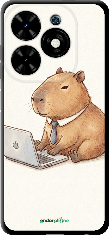 TPU чехол Funny Capybara CEO Working для Tecno Spark Go 2024 - 6777b-3432 изображение 