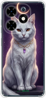 Силіконовий протиударний с посиленими кутами чехол Mystic White Cat Gothic Dark Purple Gold для Tecno Spark Go 2024 - 6805sp-3432 изображение 