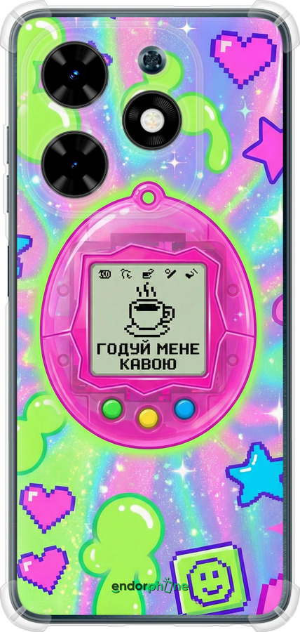 Силикон с усиленными углами чехол Y2K Aesthetic Retro Pet: Годуй мене кавою для Tecno Spark Go 2024 - 6784sp-3432 изображение 