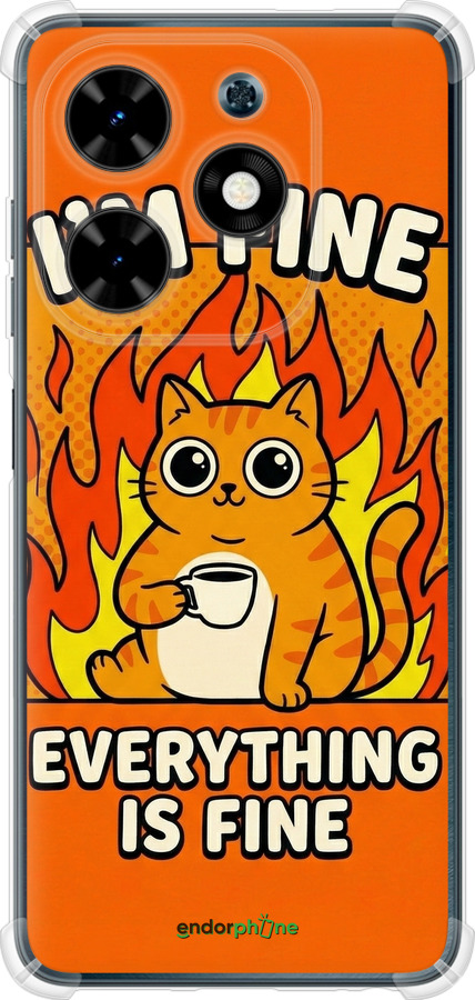 Силикон с усиленными углами чехол Funny Cat для Tecno Spark Go 2024 - 6786sp-3432 изображение 