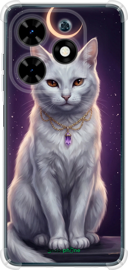 Силіконовий протиударний с посиленими кутами чехол Mystic White Cat Gothic Dark Purple Gold для Tecno Spark Go 2024 - 6805sp-3432 изображение 