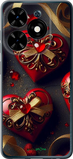 Силиконовый чехол Сердечки v4 для Tecno Spark Go 2024 - 5834u-3432 изображение 