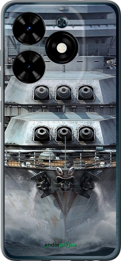 Силіконовий чехол Лінкор, world of tanks, wargaming, військовий корабель для Tecno Spark Go 2024 - 6453u-3432 изображение 