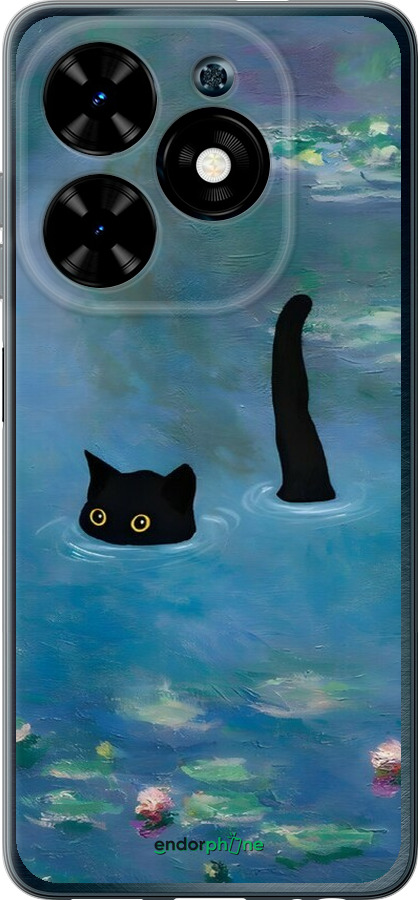 Силиконовый чехол С изображением кота и водяной лилии Monet для Tecno Spark Go 2024 - 6519u-3432 изображение 