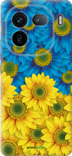 Силиконовый чехол Жёлто-голубые цветы для Vivo IQOO 12 PRO - 1048u-3420 изображение 