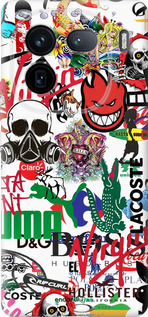 Силиконовый чехол Many different logos для Vivo IQOO 12 PRO - 4022u-3420 изображение 