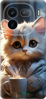 Силіконовий чехол Білий кіт для Vivo IQOO 12 PRO - 5646u-3420 изображение 