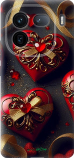 Силиконовый чехол Сердечки v4 для Vivo IQOO 12 PRO - 5834u-3420 изображение 