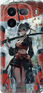 Силиконовый чехол Гейша-воин для Vivo IQOO 12 PRO - 6124u-3420 изображение 