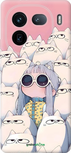 Силиконовый чехол Малышка с котами для Vivo IQOO 12 PRO - 6295u-3420 изображение 