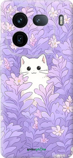Силиконовый чехол Котик в цветах для Vivo IQOO 12 PRO - 6390u-3420 изображение 