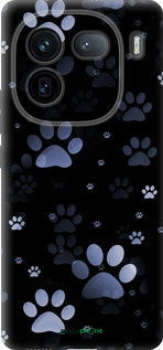 Силиконовый чехол С синими отпечатками лап для Vivo IQOO 12 PRO - 6441u-3420 изображение 