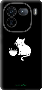 Силиконовый чехол С милым котом на черном фоне для Vivo IQOO 12 PRO - 6528u-3420 изображение 