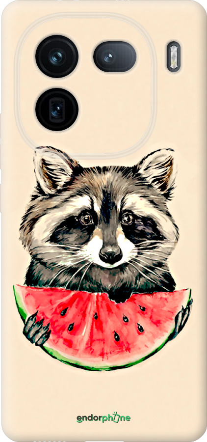 Силиконовый чехол Енотик с арбузом для Vivo IQOO 12 PRO - 4605u-3420 изображение 
