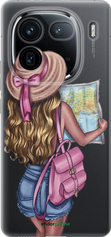Силиконовый чехол Девушка с картой для Vivo IQOO 12 PRO - 4704u-3420 изображение 