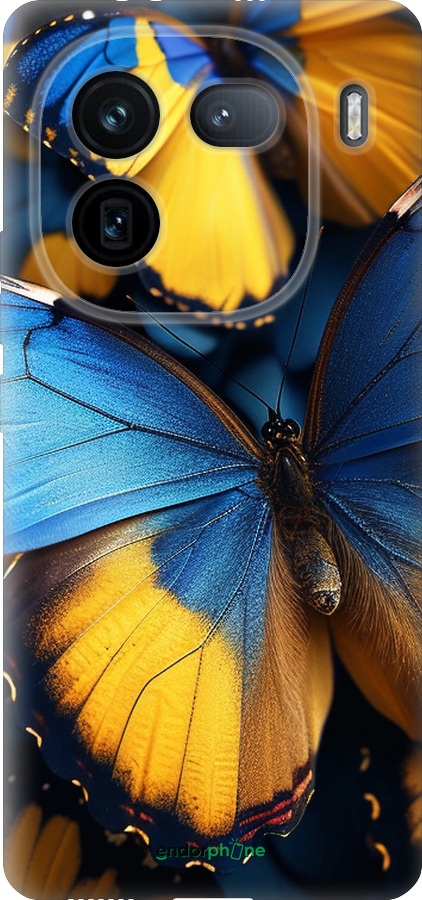 Силиконовый чехол Желто-голубые бабочки для Vivo IQOO 12 PRO - 6046u-3420 изображение 