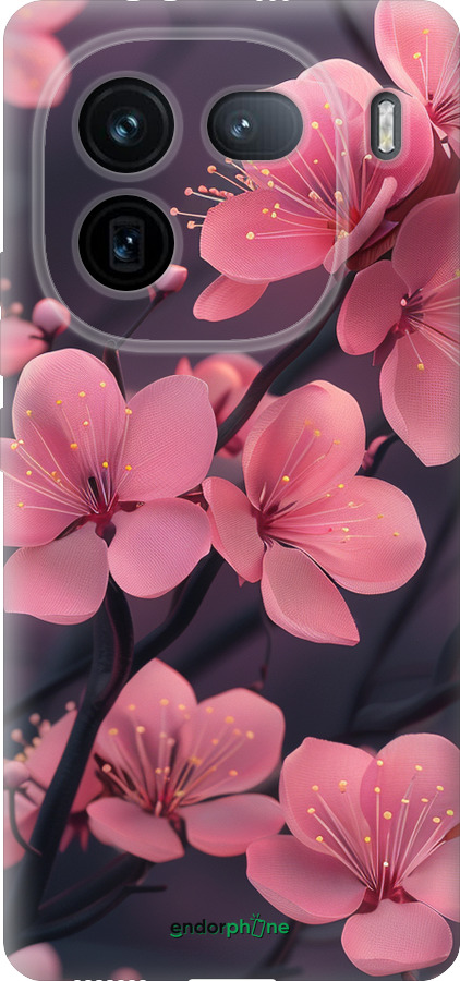 Силіконовий чехол Пурпурова сакура для Vivo IQOO 12 PRO - 6075u-3420 изображение 