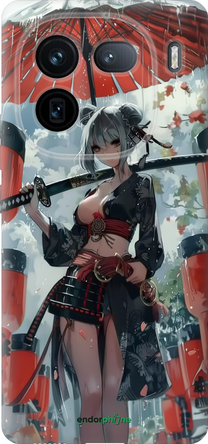 Силиконовый чехол Гейша-воин для Vivo IQOO 12 PRO - 6124u-3420 изображение 