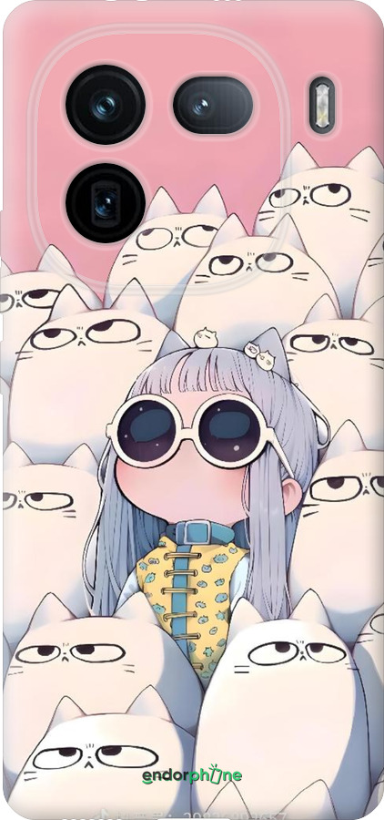 Силиконовый чехол Малышка с котами для Vivo IQOO 12 PRO - 6295u-3420 изображение 