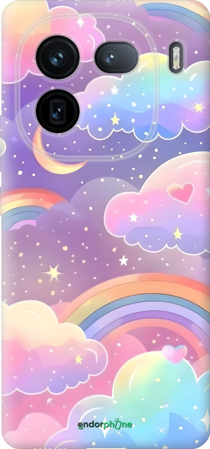Силиконовый чехол Облака и радуга для Vivo IQOO 12 PRO - 6312u-3420 изображение 