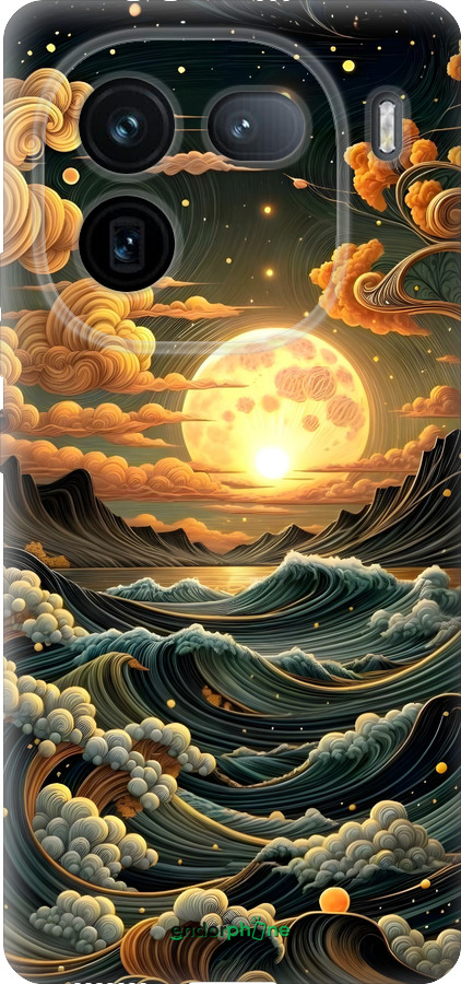 Силиконовый чехол Арт волны для Vivo IQOO 12 PRO - 6332u-3420 изображение 