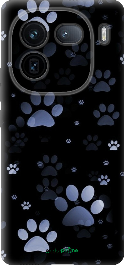 Силиконовый чехол С синими отпечатками лап для Vivo IQOO 12 PRO - 6441u-3420 изображение 