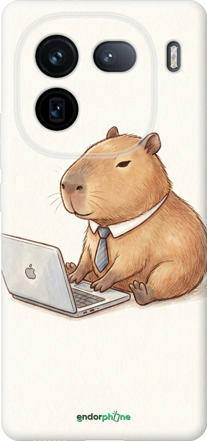 Силиконовый чехол Funny Capybara CEO Working для Vivo IQOO 12 PRO - 6777u-3420 изображение 