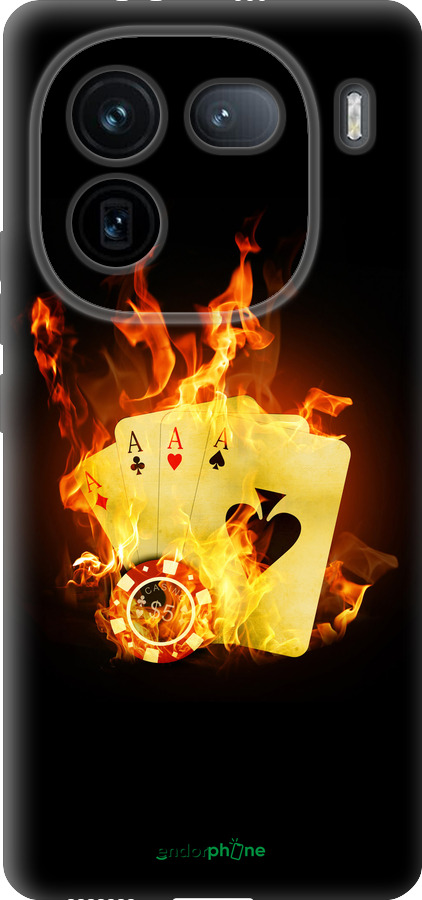 Силиконовый чехол Горящие карты для Vivo IQOO 12 PRO - 839u-3420 изображение 
