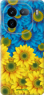 Силиконовый чехол Жёлто-голубые цветы для Vivo iQOO 12 - 1048u-3433 изображение 