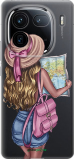 Силиконовый чехол Девушка с картой для Vivo iQOO 12 - 4704u-3433 изображение 