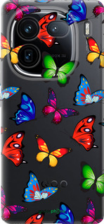 Силиконовый чехол Красочные мотыльки для Vivo iQOO 12 - 4761u-3433 изображение 