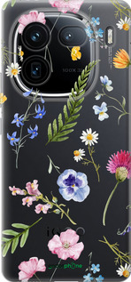 Силиконовый чехол Цветочный фон v2 для Vivo iQOO 12 - 5472u-3433 изображение 