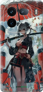 Силиконовый чехол Гейша-воин для Vivo iQOO 12 - 6124u-3433 изображение 