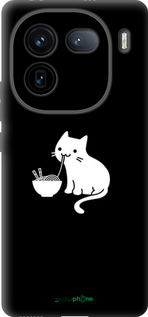 Силиконовый чехол С милым котом на черном фоне для Vivo iQOO 12 - 6528u-3433 изображение 