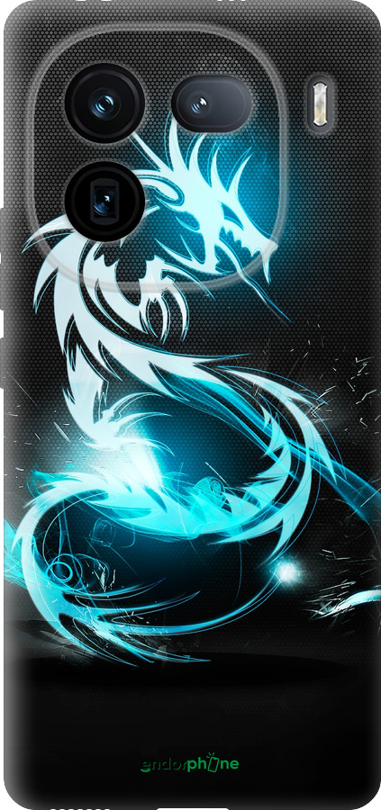 Силиконовый чехол Бело-голубой огненный дракон для Vivo iQOO 12 - 113u-3433 изображение 