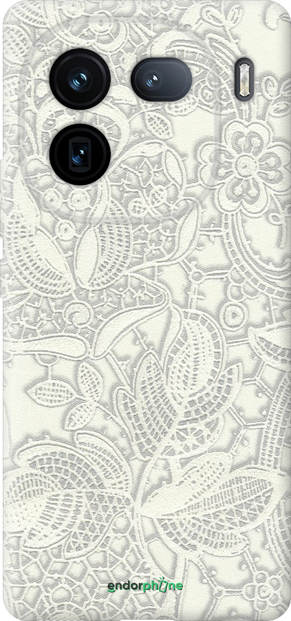 Силиконовый чехол Белое кружево для Vivo iQOO 12 - 4383u-3433 изображение 