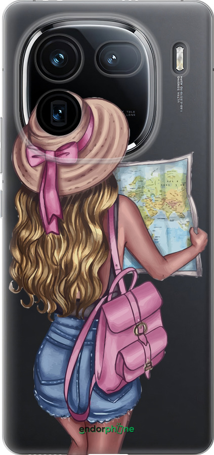 Силиконовый чехол Девушка с картой для Vivo iQOO 12 - 4704u-3433 изображение 