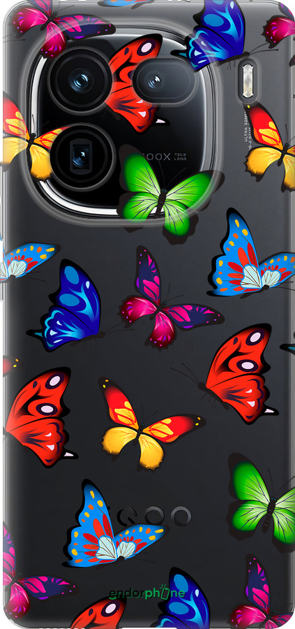Силиконовый чехол Красочные мотыльки для Vivo iQOO 12 - 4761u-3433 изображение 