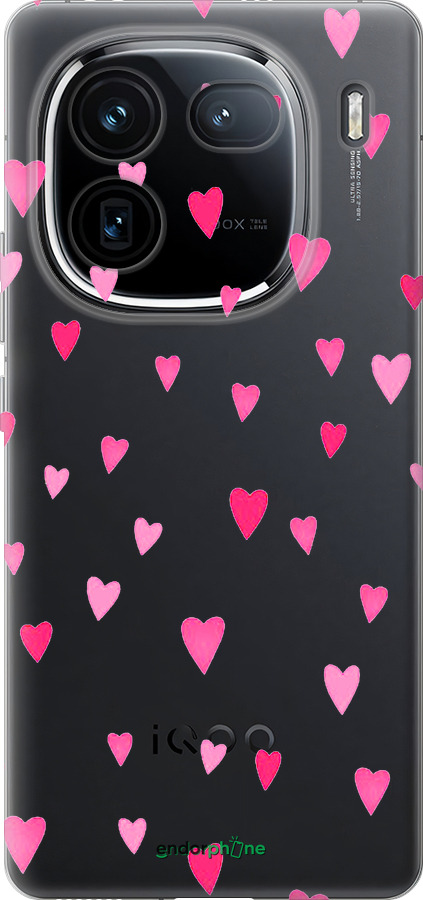 Силиконовый чехол Сердечки 2 для Vivo iQOO 12 - 4763u-3433 изображение 
