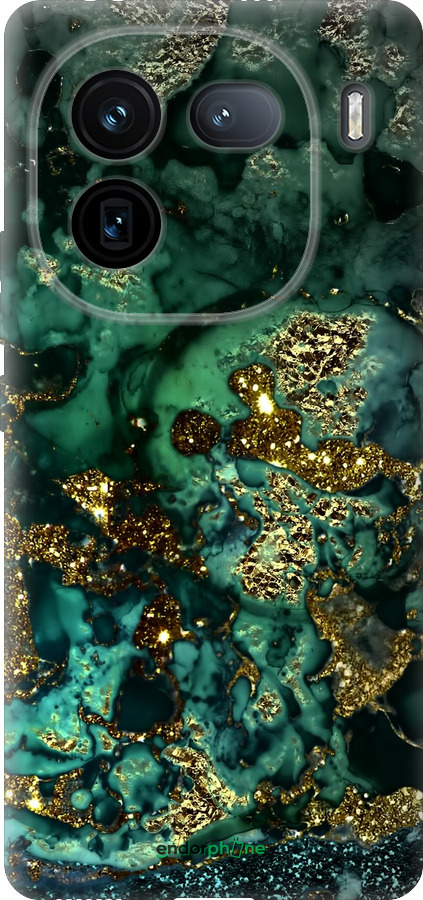 Силіконовий чехол Мармур золото багатство для Vivo iQOO 12 - 5419u-3433 изображение 