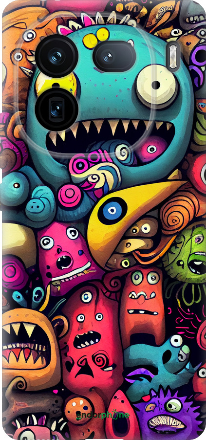 Силіконовий чехол Смішні монстри для Vivo iQOO 12 - 5549u-3433 изображение 